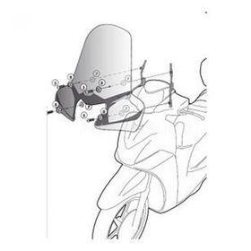 Givi D446KIT Yamaha X-Max 125-250 10-13 Rüzgar Siperlik Bağlantısı