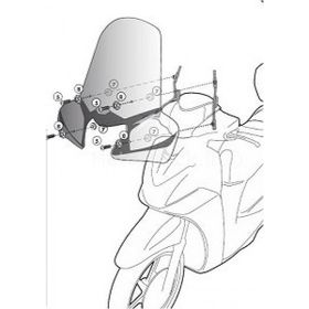 Givi D446KIT Yamaha X-Max 125-250 10-13 Rüzgar Siperlik Bağlantısı