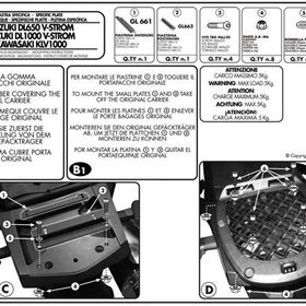 Givi E528M Suzuki DL 650-1000 V-Strom 02-11 - Kawasaki KLV 1000 04-10 Arka Çanta Taşıyıcı