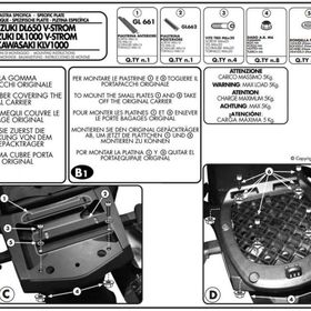 Givi E528M Suzuki DL 650-1000 V-Strom 02-11 - Kawasaki KLV 1000 04-10 Arka Çanta Taşıyıcı
