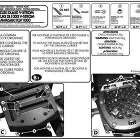 Givi E528M Suzuki DL 650-1000 V-Strom 02-11 - Kawasaki KLV 1000 04-10 Arka Çanta Taşıyıcı