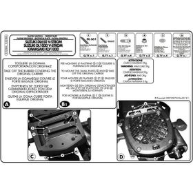 Givi E528M Suzuki DL 650-1000 V-Strom 02-11 - Kawasaki KLV 1000 04-10 Arka Çanta Taşıyıcı