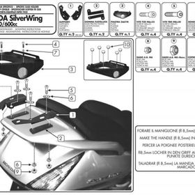 Givi SR19M Honda Silverwing - ABS 400-600 01-09 - SW-T 400-600 09-17 Arka Çanta Taşıyıcı