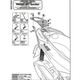 Givi SR5600 Pıaggıo MP3 Yourban 125-300 11-16 Arka Çanta Taşıyıcı