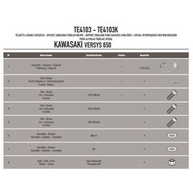 Givi TE4103 Kawasakı Versys 650 10-14 Yan Kumas Çanta Taşıyıcı