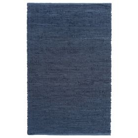 Giz Home 1718225D Lacivert Gri 120x180 cm Deri Kilim