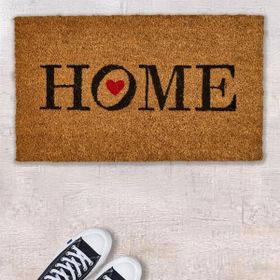 Giz Home 35x60 cm Bej Kırmızı Kalp Kapı Önü Paspası