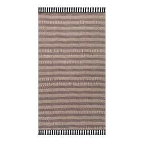 Giz Home Jacq Zigzag Kahverengi Siyah 120x180 cm Pamuk ve Jüt Halı