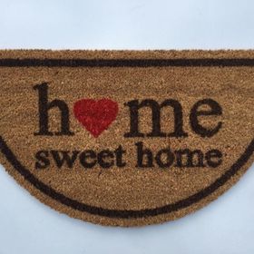 Giz Home Koko Yarımay Bej Home Sweet Home 33x60 cm Kapı Paspası
