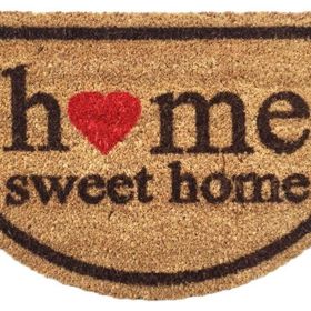 Giz Home Koko Yarımay Bej Home Sweet Home 33x60 cm Kapı Paspası