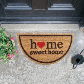Giz Home Koko Yarımay Bej Home Sweet Home 33x60 cm Kapı Paspası