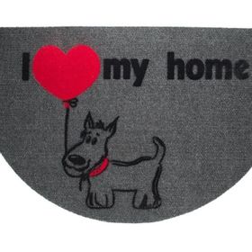 Giz Home Luna İtalyan Yarımay Gri My Home Köpek 40x65 cm Kapı Paspası