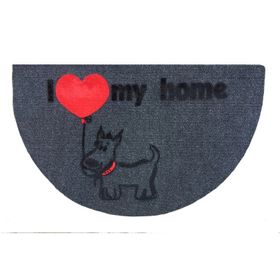 Giz Home Luna İtalyan Yarımay Gri My Home Köpek 40x65 cm Kapı Paspası
