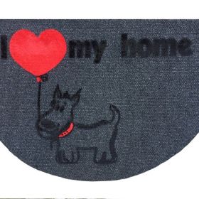 Giz Home Luna İtalyan Yarımay Gri My Home Köpek 40x65 cm Kapı Paspası