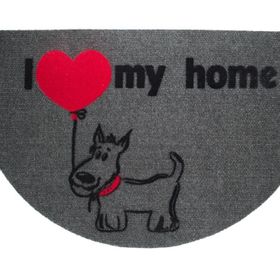 Giz Home Luna İtalyan Yarımay Gri My Home Köpek 40x65 cm Kapı Paspası