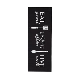 Giz Home Siyah 75x200 cm Joy Eat Mutfak Halısı