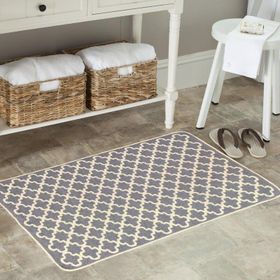 Giz Home Solo Krem Gri Geometri 60x90 cm Paspas
