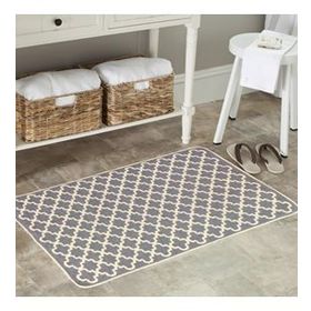 Giz Home Solo Krem Gri Geometri 60x90 cm Paspas