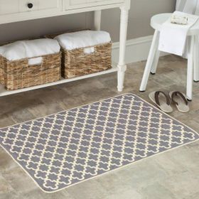 Giz Home Solo Krem Gri Geometri 60x90 cm Paspas