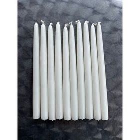 Gizemli Home 10'lu Set Beyaz Şamdan Mumu