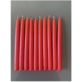 Gizemli Home 10'lu Set Kırmızı Şamdan Mumu