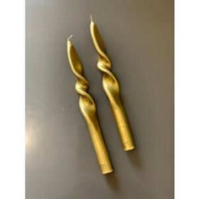Gizemli Home 2'li Set Altın Yaldız Gold Burgulu Şamdan Mumu