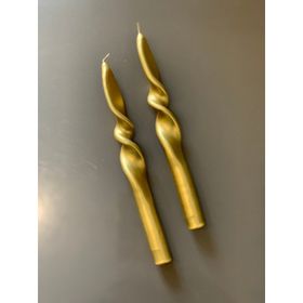 Gizemli Home 2'li Set Altın Yaldız Gold Burgulu Şamdan Mumu