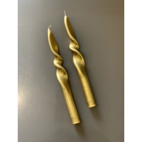 Gizemli Home 2'li Set Altın Yaldız Gold Burgulu Şamdan Mumu