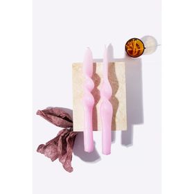 Gizemli Home 2'li Set Pembe Burgulu Şamdan Mumu