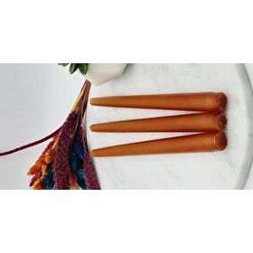 Gizemli Home 3'lü Amber Renk Şamdan Mum