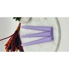 Gizemli Home 3'lü Lila Şamdan Mumu