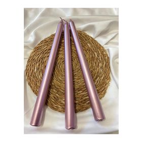 Gizemli Home 3'lü Rose Gold Metalik Şamdan Mumu