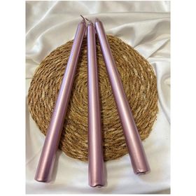 Gizemli Home 3'lü Rose Gold Metalik Şamdan Mumu