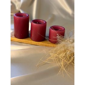 Gizemli Home 3'lü Set Bordo Çap: 6,5 Çökertme Silindir Mum
