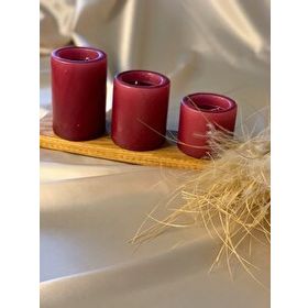Gizemli Home 3'lü Set Bordo Çap: 6,5 Çökertme Silindir Mum