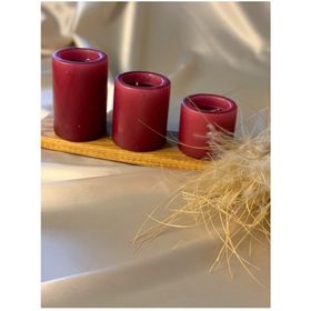 Gizemli Home 3'lü Set Bordo Çap: 6,5 Çökertme Silindir Mum