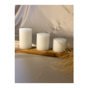 Gizemli Home 3'lü Set Çap: 6,5 Beyaz Silindir Mum