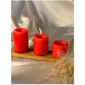 Gizemli Home 3'lü Set Çap: 6,5 Kırmızı Çökertme Slindir Mum