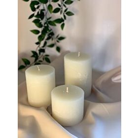 Gizemli Home 3'lü Set Çap: 6,5 Krem Çökertme Silindir Mum
