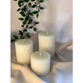 Gizemli Home 3'lü Set Çap: 6,5 Krem Çökertme Silindir Mum