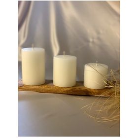 Gizemli Home 3'lü Set Çap: 6,5 Krem Çökertme Silindir Mum