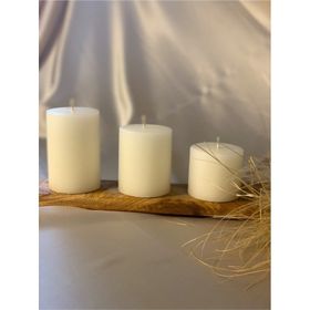 Gizemli Home 3'lü Set Çap: 6,5 Krem Çökertme Silindir Mum
