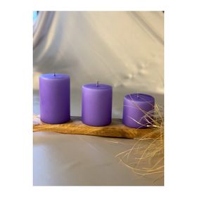 Gizemli Home 3'lü Set Çap: 6,5 Lila Silindir Mum