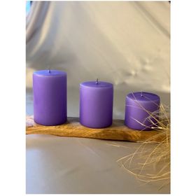 Gizemli Home 3'lü Set Çap: 6,5 Lila Silindir Mum