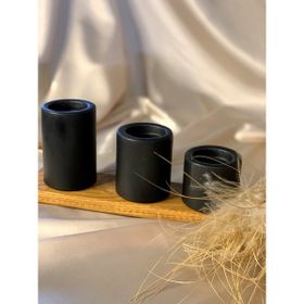 Gizemli Home 3'lü Set Siyah Çökertme Çap: 6,5 Slindir Mum