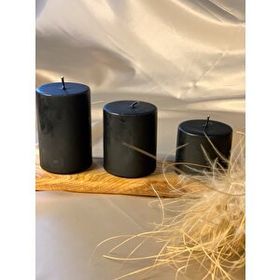 Gizemli Home 3'lü Set Siyah Çökertme Çap: 6,5 Slindir Mum