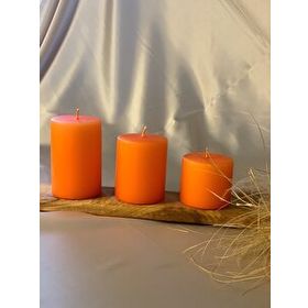 Gizemli Home 3'lü Set Turuncu Çap: 6,5 Silindir Mum