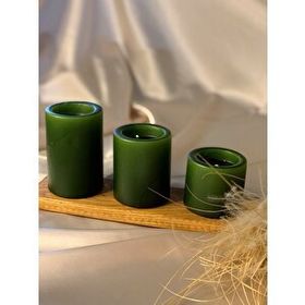 Gizemli Home 3'lü Set Yeşil Çap: 6,5 Çökertme Silindir Mum