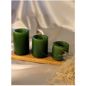 Gizemli Home 3'lü Set Yeşil Çap: 6,5 Çökertme Silindir Mum