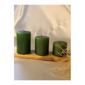 Gizemli Home 3'lü Set Yeşil Çap: 6,5 Silindir Mum